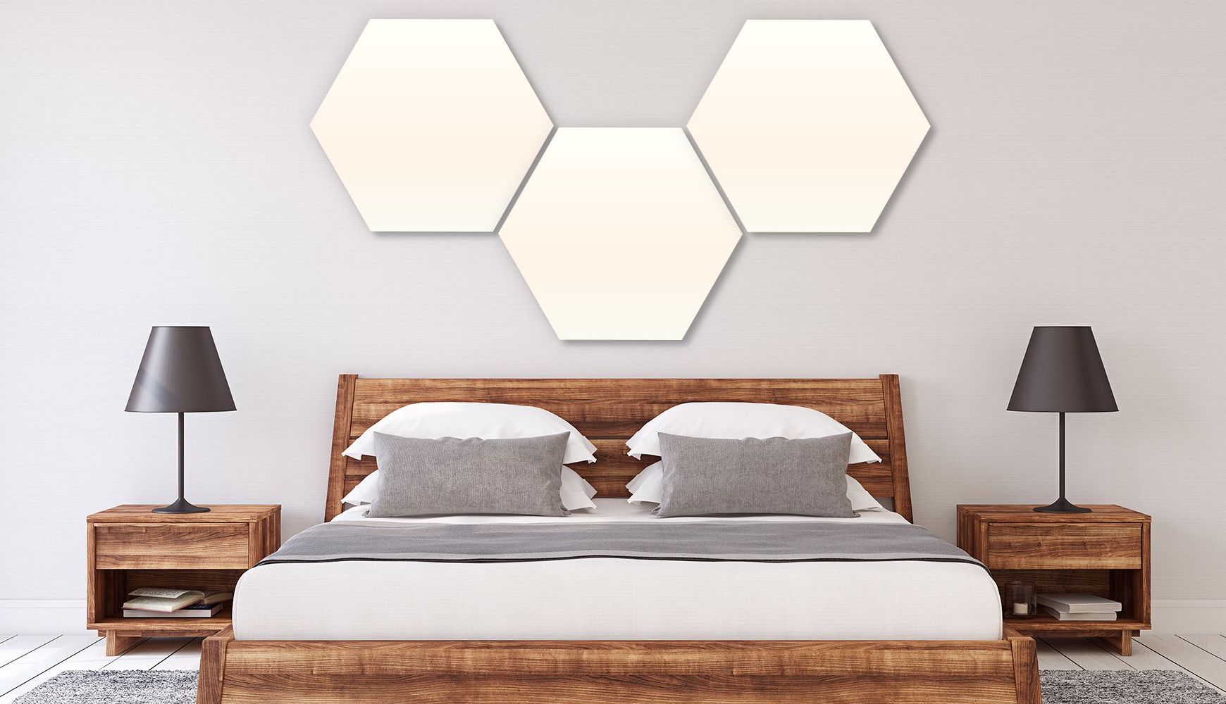 Infrarotheizung Hexagon im Schlafzimmer