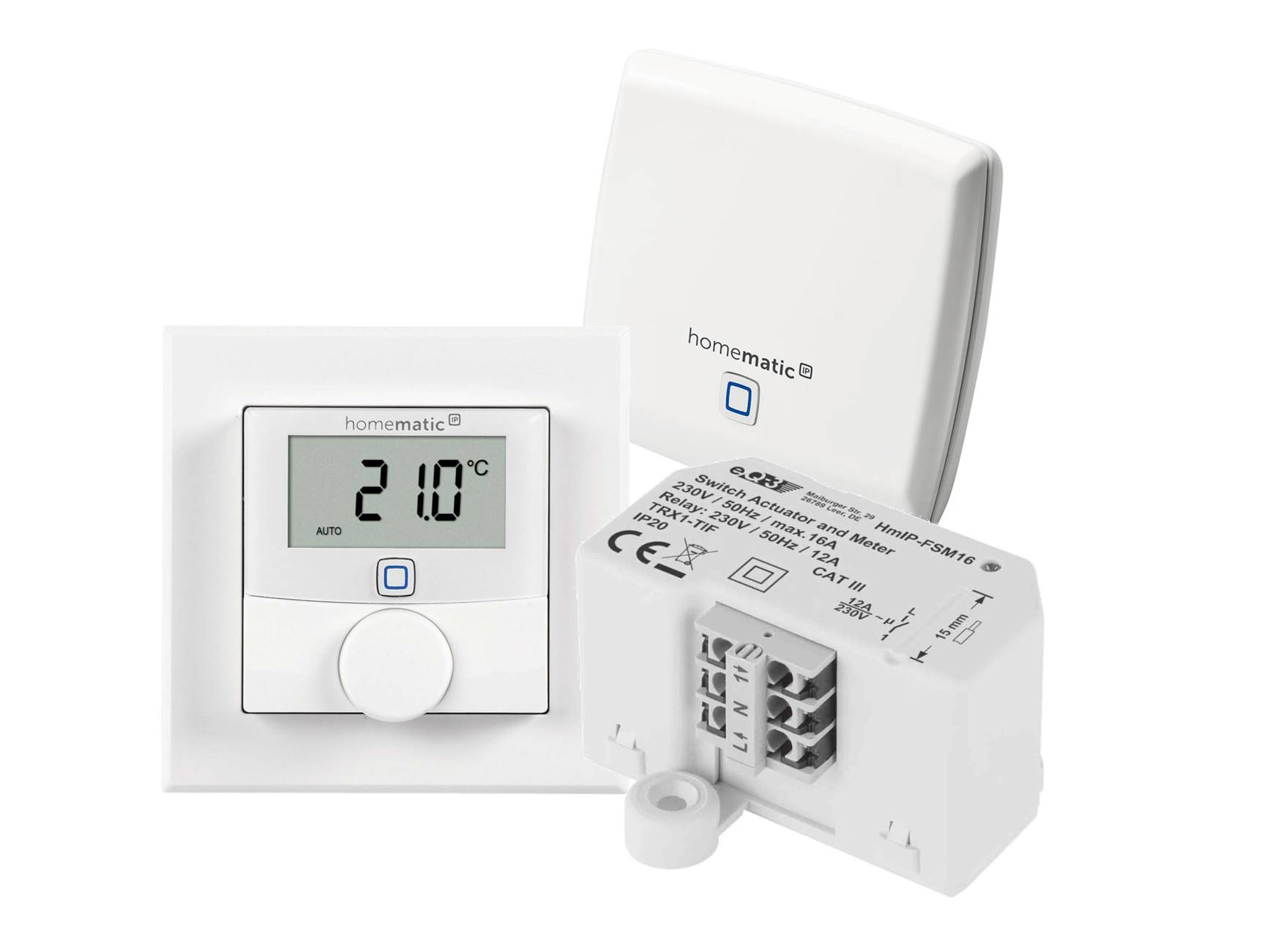 HomeMatic IP 3er-Set LAN AP + Thermostat + Schaltaktor UP
